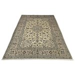 290 x 198cm Hand-Knotted Persian Cream Kashan Wool Rug - Image 2