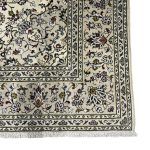 290 x 198cm Hand-Knotted Persian Cream Kashan Wool Rug - Image 8