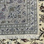 290 x 198cm Hand-Knotted Persian Cream Kashan Wool Rug - Image 9