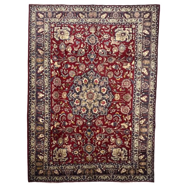 295 x 195cm Hand-Knotted Nice Persian Floral Mashad Wool Rug