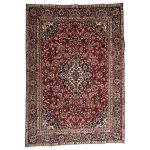 275cm x 200cm Hand-Knotted Persian Kashan RedRug
