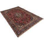 275cm x 200cm Hand-Knotted Persian Kashan Design Red Rug - Image 4