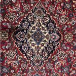 275cm x 200cm Hand-Knotted Persian Kashan Design Red Rug - Image 9