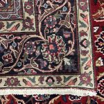 275cm x 200cm Hand-Knotted Persian Kashan Design Red Rug - Image 11