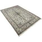 290 x 197cm Hand-Knotted Persian Floral Cream Kashan Rug - Image 4