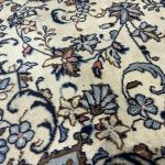 290 x 197cm Hand-Knotted Persian Floral Cream Kashan Rug - Image 5