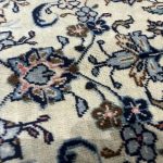290 x 197cm Hand-Knotted Persian Floral Cream Kashan Rug - Image 6