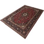 293cm x 200cm Hand-Knotted Persian Kashan Floral Medallion Rug - Image 4