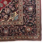 293cm x 200cm Hand-Knotted Persian Kashan Floral Medallion Rug - Image 6
