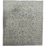 397cm x 326cm Hand-Knotted Persian Green Kashan Floral Rug