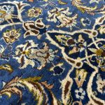330 x 238cm Vintage Persian Hand Knotted Kashan Royal Blue Wool Rug - Image 4