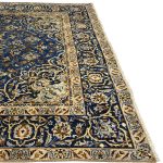 330 x 238cm Vintage Persian Hand Knotted Kashan Royal Blue Wool Rug - Image 9