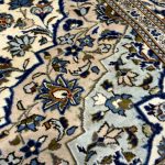 338 x 243cm Hand Knotted Kashan Persian Ivory & Blue Rug - Image 4