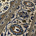 338 x 243cm Hand Knotted Kashan Persian Ivory & Blue Rug - Image 8