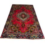 285 x 180cm Vintage Persian Sabzevar Bold Red Field Rug - Image 3