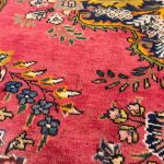 285 x 180cm Vintage Persian Sabzevar Bold Red Field Rug - Image 7
