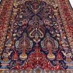 290 x 195cm Vintage Hand Knotted Persian Tabriz-Tree of Life Vase Design Rug - Image 5