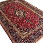 300 x 200cm Persian Kashan Red Medallion Hand Knotted Rug