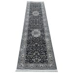 300 x 80cm Persian Kashan Medallion Design Grey Runner Rug