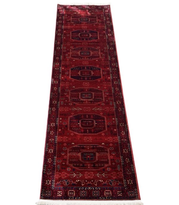 300 x 80cm Afghan Kazak Elephant Feet Design Runner Rug