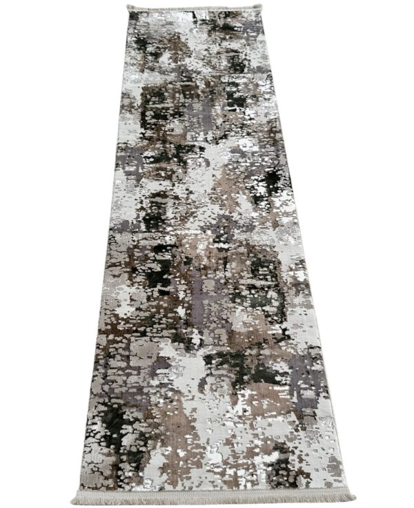 300 x 80cm Turkish Modern Brown Machine Made Runner Rug
