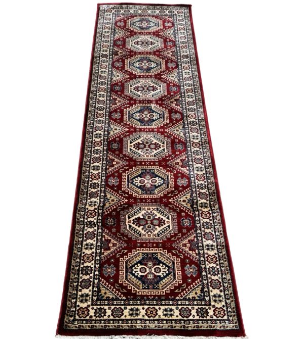 300 x 80cm Afghan Kazak Design Machine Made Runner Rug