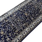 300 x 80cm Persian All Over Kashan Design Navy Runner Rug - Image 5