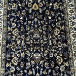 300 x 80cm Persian All Over Kashan Design Navy Runner Rug - Image 6
