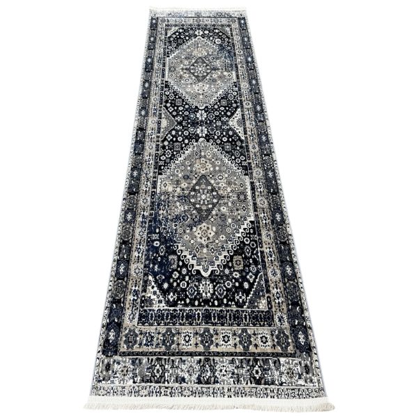 300 x 80cm Persian Vintage Design Blue | Grey Runner Rug