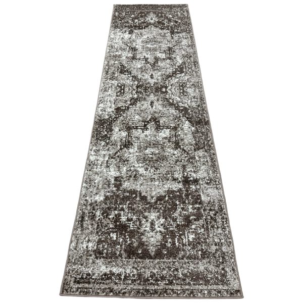 300 x 80cm Vintage Modern Style Brown Runner Rug