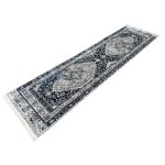 300 x 80cm Persian Vintage Design Blue | Grey Runner Rug - Image 2
