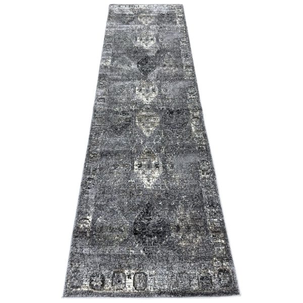 300 x 80cm Vintage Grey Turkish Machine Made Runner Rug
