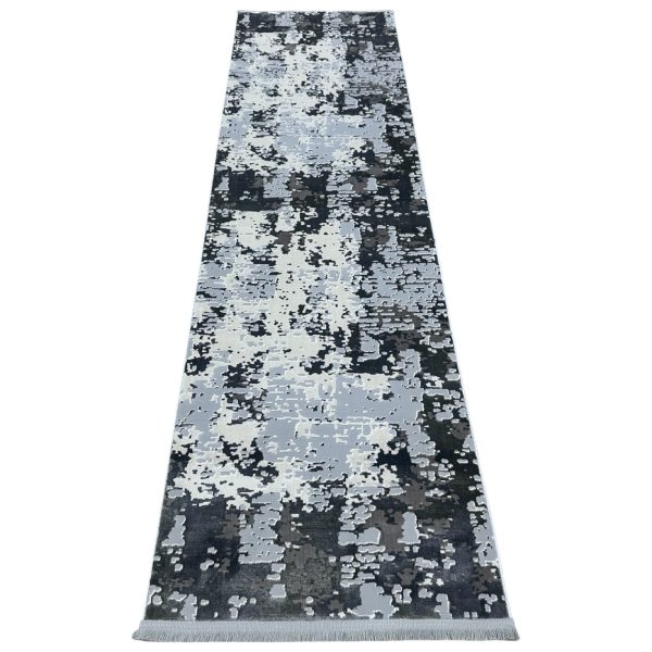 300 x 80cm Modern Turkish Grey Machine Made Runner Rug