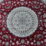 150 x 150cm Persian Red Nain Design Fine Quality Machine Made Round Rug - Image 5