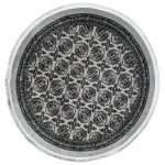 150 x 150cm Grey Bokhara Design Machine Made Round Rug