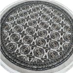 150 x 150cm Grey Bokhara Design Machine Made Round Rug - Image 4