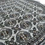 150 x 150cm Grey Bokhara Design Machine Made Round Rug - Image 6