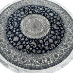 150 x 150cm Imperial High Quality Navy Nain Medallion Round Rug - Image 4