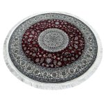 150 x 150cm Persian Red Nain Design Fine Quality Machine Made Round Rug - Image 2