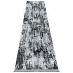 300 x 80cm Modern Turkish Style Grey\Black Runner Rug