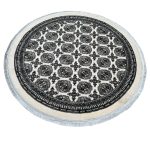 150 x 150cm Cream Bokhara Design Machine Made Round Rug - Image 2
