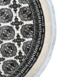 150 x 150cm Cream Bokhara Design Machine Made Round Rug - Image 3