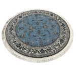 150 x 150cm Persian All Over Afshan Design Blue Round Rug - Image 2