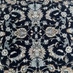 150 x 150CM Persian All Over Afshan Design Fine Machine Made Navy Round  Rug - Image 5