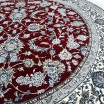 150 x 150cm Persian All Over Afshan Design Fine Machine Made Red Round Rug - Image 6