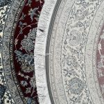 150 x 150cm Persian All Over Afshan Design Fine Machine Made Red Round Rug - Image 7