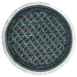 150 x 150cm Blue Bokhara Design Machine Made Round Rug