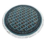 150 x 150cm Blue Bokhara Design Machine Made Round Rug - Image 2