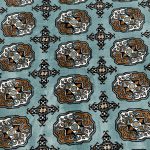 150 x 150cm Blue Bokhara Design Machine Made Round Rug - Image 5