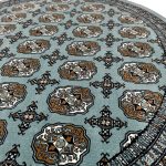 150 x 150cm Blue Bokhara Design Machine Made Round Rug - Image 6